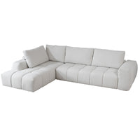 L-Shaped Sectional Sofa with Oversized Grid Cushions & Fixed Chaise