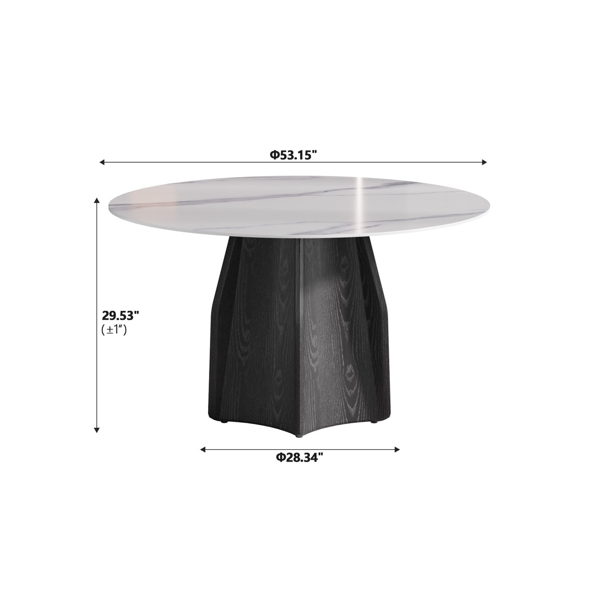 2 Sizes, 3 Tabletop Colors & 2 Leg Colors Round Dining Table – Optional Rotating Lazy Susan
