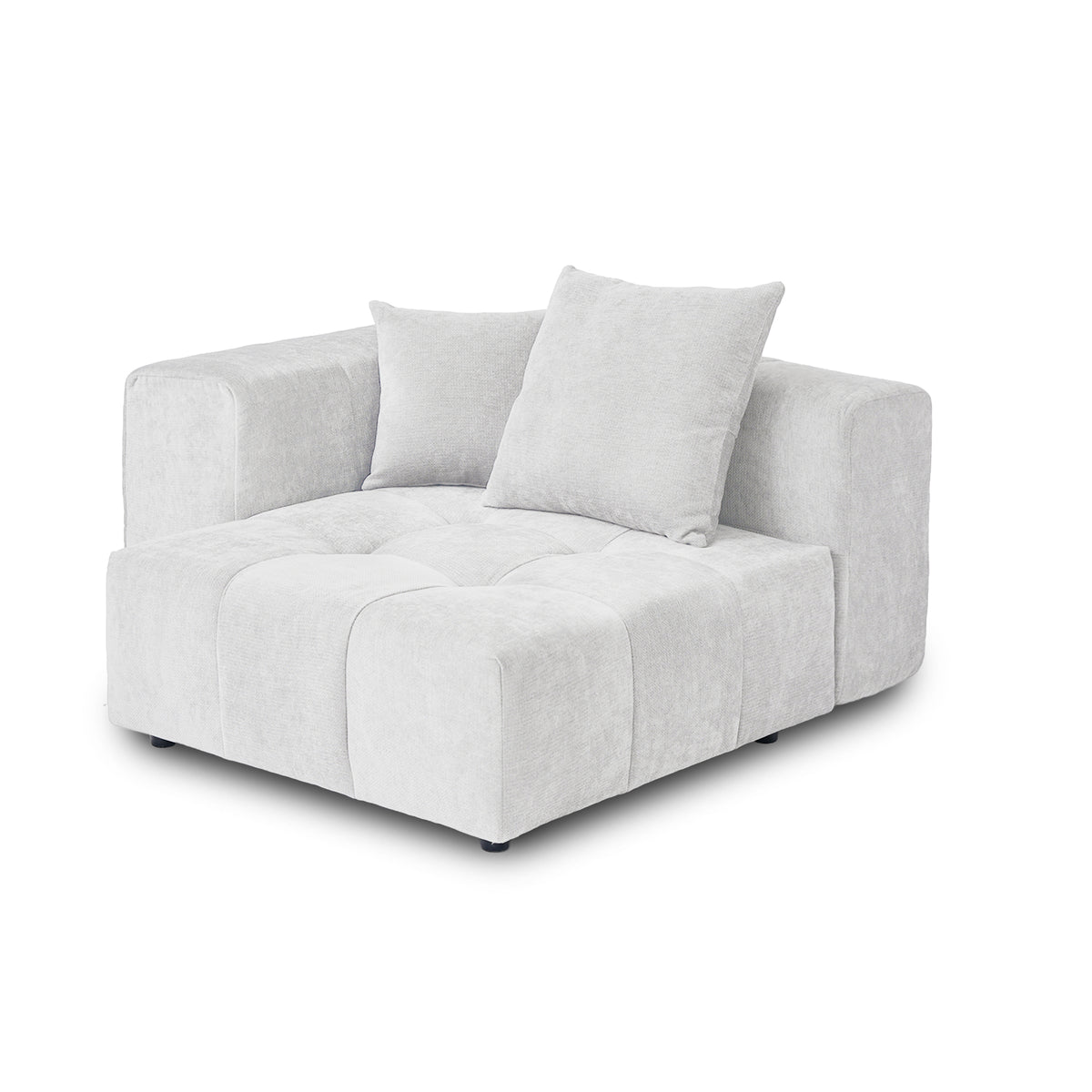 Large-Size Modular Sectional Sofa – Soft Velvet Fabric + 3D Cushions, Open Relaxed Vibe Living Room Sofa