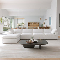 Sky Cloud Sectional Sofa | Modular Washable 160-Inch Linen L-Shaped Sectionals 5-Seaters