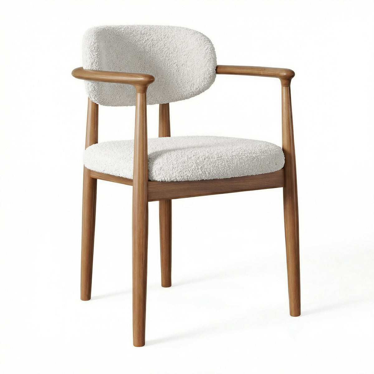【LAS VEGAS MARKET EXHIBIT】 Walnut Wood Dining Armchair – Upholstered in Leather or Lambswool