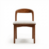 【LAS VEGAS MARKET EXHIBIT】Curved Back Dining Chair – 2 Color Options: Black Wood & Walnut Wood Upholstered Side Chair