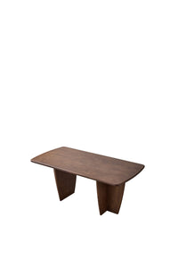 Modern Minimalist Dining Table with Tapered Walnut Base