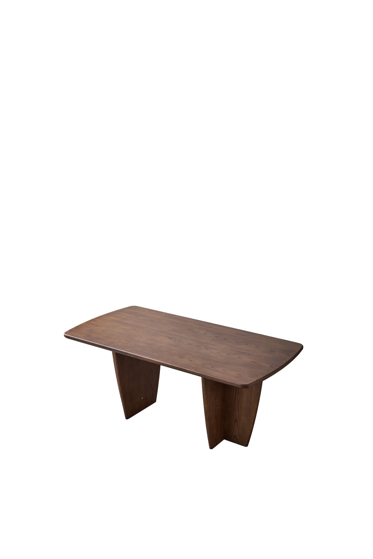 Modern Minimalist Dining Table with Tapered Walnut Base