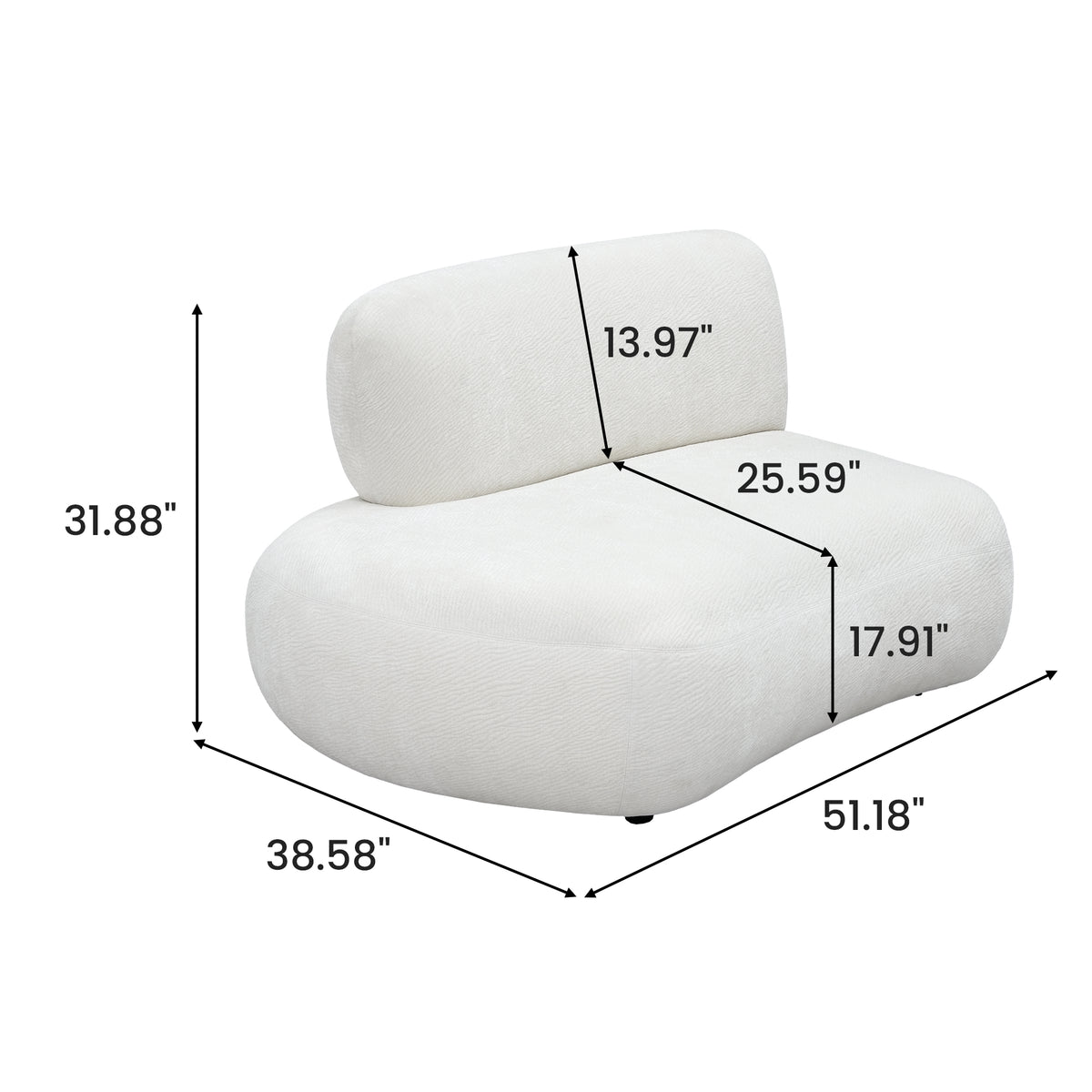 Curved Modular Sofa with Textured Fabric – Modern Minimalist Sectional