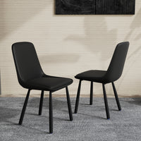 Modern Curved PU Leather Upholstered Dining Chair Set – 2 Color Options, 2-Pack Per Box