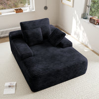 Modular Corduroy Lazy Sofa – Convertible Single Chaise Lounge with Pillows for Living Room/Bedroom