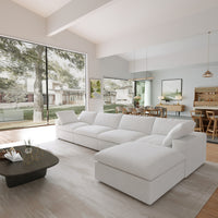 Sky Cloud Sectional Sofa | Modular Washable 160-Inch Linen L-Shaped Sectionals 5-Seaters