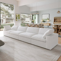 Sky Cloud Sectional Sofa | Replaceable Cover 160-Inch Linen Sleepers 4-Seaters