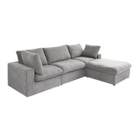 Enlarge the Product Image Button Sky Cloud Sectional Sofa | Washable Cover 120-Inch Linen L-Shaped Sectionals 4-Seaters