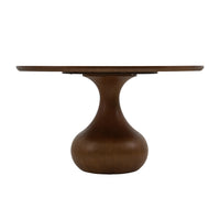 Round Wood Dining Table, Tulip Pedestal Dining Table with Starburst Veneer Tabletop