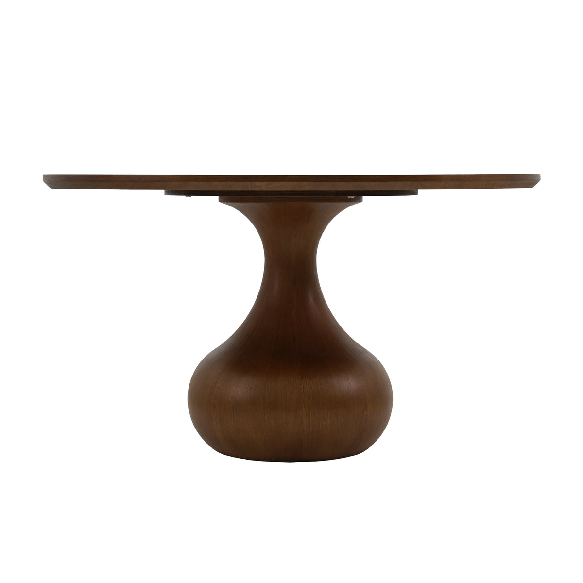 Round Wood Dining Table, Tulip Pedestal Dining Table with Starburst Veneer Tabletop