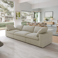 Sky Cloud Sectional Sofa | Pet-Friendly Cover 120-Inch Linen Sleepers 3-Seaters