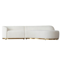 Contemporary Curved Couch in Sherpa Cover