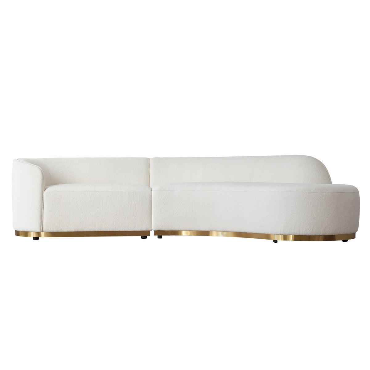 Contemporary Curved Couch in Sherpa Cover