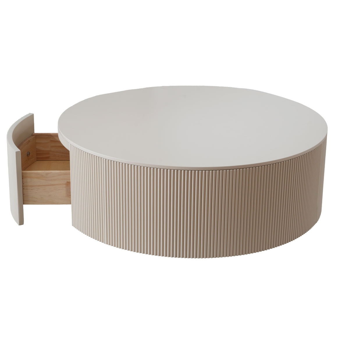 Minimalist Ribbed Round Coffee Table