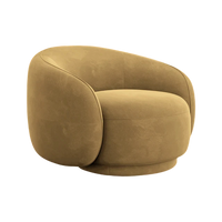 Modern Enveloping Single Sofa Chair – Cream White Velvet, Light Luxury Design for Living Room & Leisure Area
