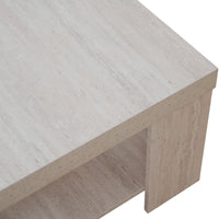 Travertine Block Leg Square Coffee Table