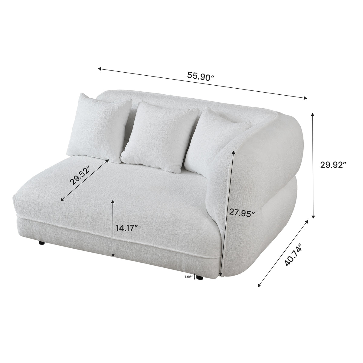 Spacious Sherpa Curved Couch