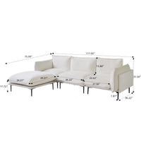 Minimalist L-Shaped Modular Sofa with Ottoman – 20cm High Legs, Light Luxury Living Room Sectional