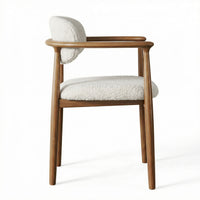 【LAS VEGAS MARKET EXHIBIT】 Walnut Wood Dining Armchair – Upholstered in Leather or Lambswool