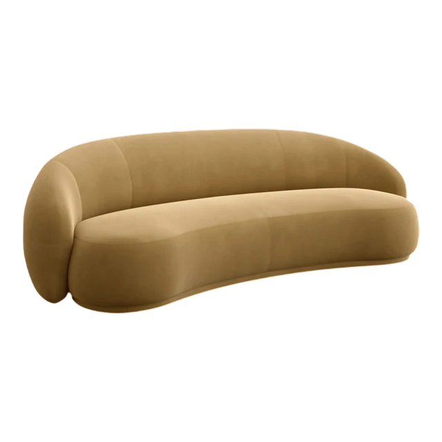 Modern Cashew-Shaped Sofa – Artistic Shape for Living Room & Leisure Area