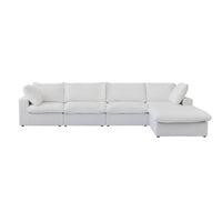 Sky Cloud Sectional Sofa | Modular Washable 160-Inch Linen L-Shaped Sectionals 5-Seaters