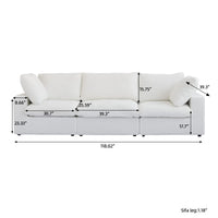 Sky Cloud Sectional Sofa | Pet-Friendly Cover 120-Inch Linen Sleepers 3-Seaters