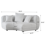 Spacious Sherpa Curved Couch
