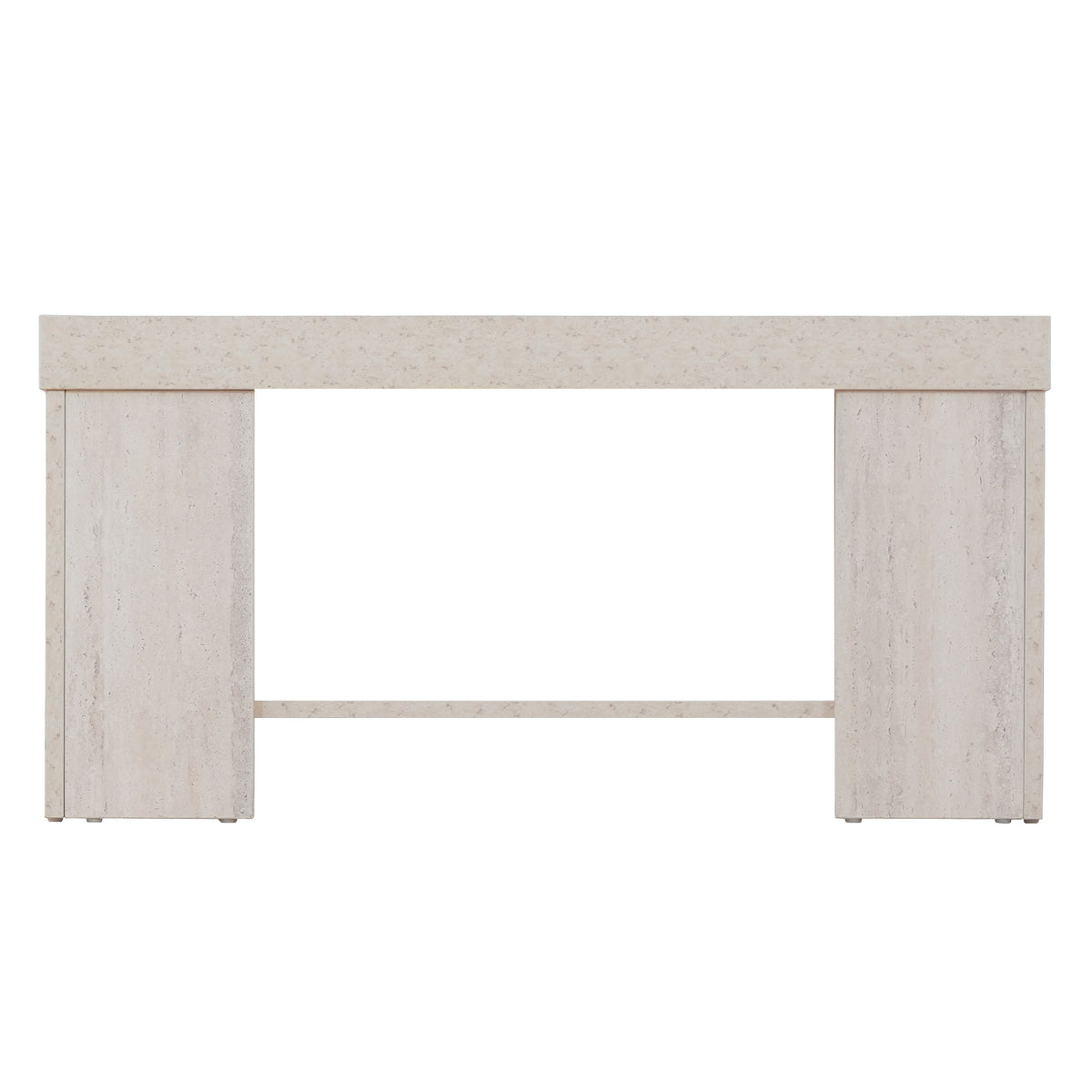 Travertine Block Leg Square Coffee Table