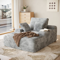 Modular Corduroy Lazy Sofa – Convertible Single Chaise Lounge with Pillows for Living Room/Bedroom