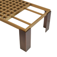 Modern Coffee Table with Artificial Marble Tops, Stainless Steel Grid, and Iron Legs
