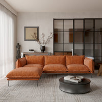 Minimalist L-Shaped Modular Sofa with Ottoman – 20cm High Legs, Light Luxury Living Room Sectional
