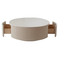 Minimalist Ribbed Round Coffee Table