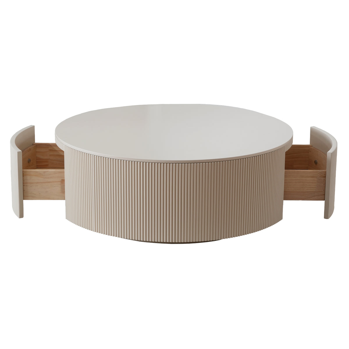 Minimalist Ribbed Round Coffee Table