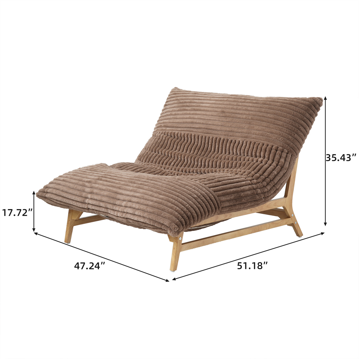 Leisure Lounge Chair – Corduroy Fabric, Solid Wood Frame for Living Room Corner/Bedroom Rest Area