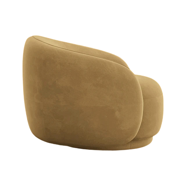 Modern Enveloping Single Sofa Chair – Cream White Velvet, Light Luxury Design for Living Room & Leisure Area