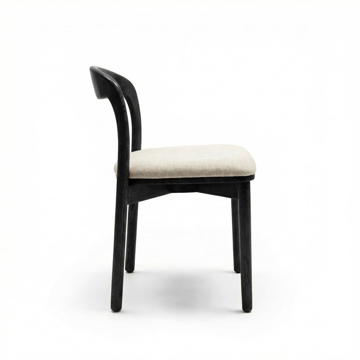 【LAS VEGAS MARKET EXHIBIT】Curved Back Dining Chair – 2 Color Options: Black Wood & Walnut Wood Upholstered Side Chair