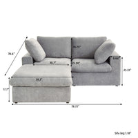 Sky Cloud Sectional Sofa | Pet-Friendly Cover 80-Inch Linen L-Shaped Sectionals 3-Seaters