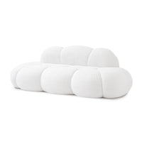 Cloud-Shaped Teddy Fleece Sofa – White Plush Fabric, Artistic Design for Living Room Light Luxury Leisure Area