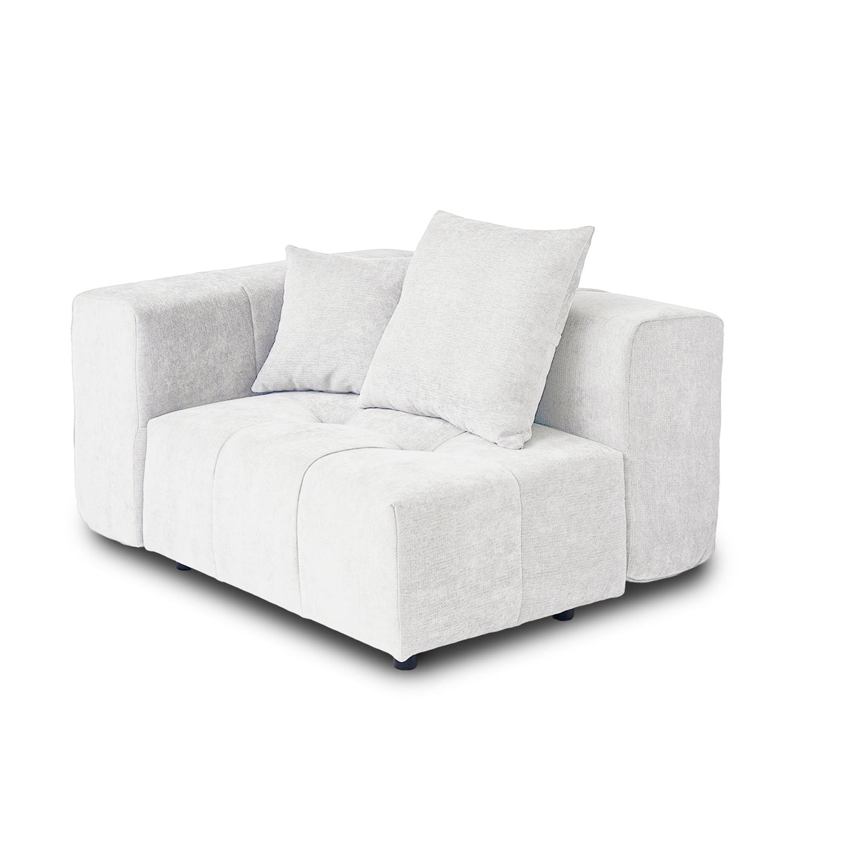 Large-Size Modular Sectional Sofa – Soft Velvet Fabric + 3D Cushions, Open Relaxed Vibe Living Room Sofa