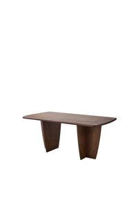 Modern Minimalist Dining Table with Tapered Walnut Base