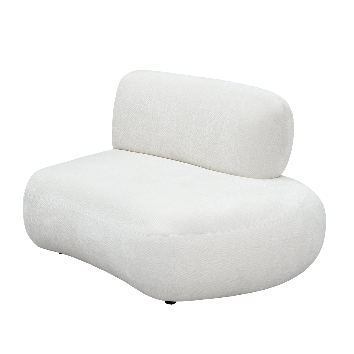 Curved Modular Sofa with Textured Fabric – Modern Minimalist Sectional