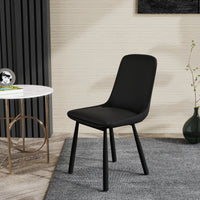 Modern Curved PU Leather Upholstered Dining Chair Set – 2 Color Options, 2-Pack Per Box