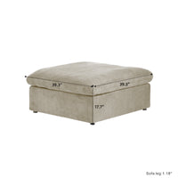 Sky Cloud Sectional Sofa | Modular Washable 40-Inch Linen Ottomans 1-Seaters