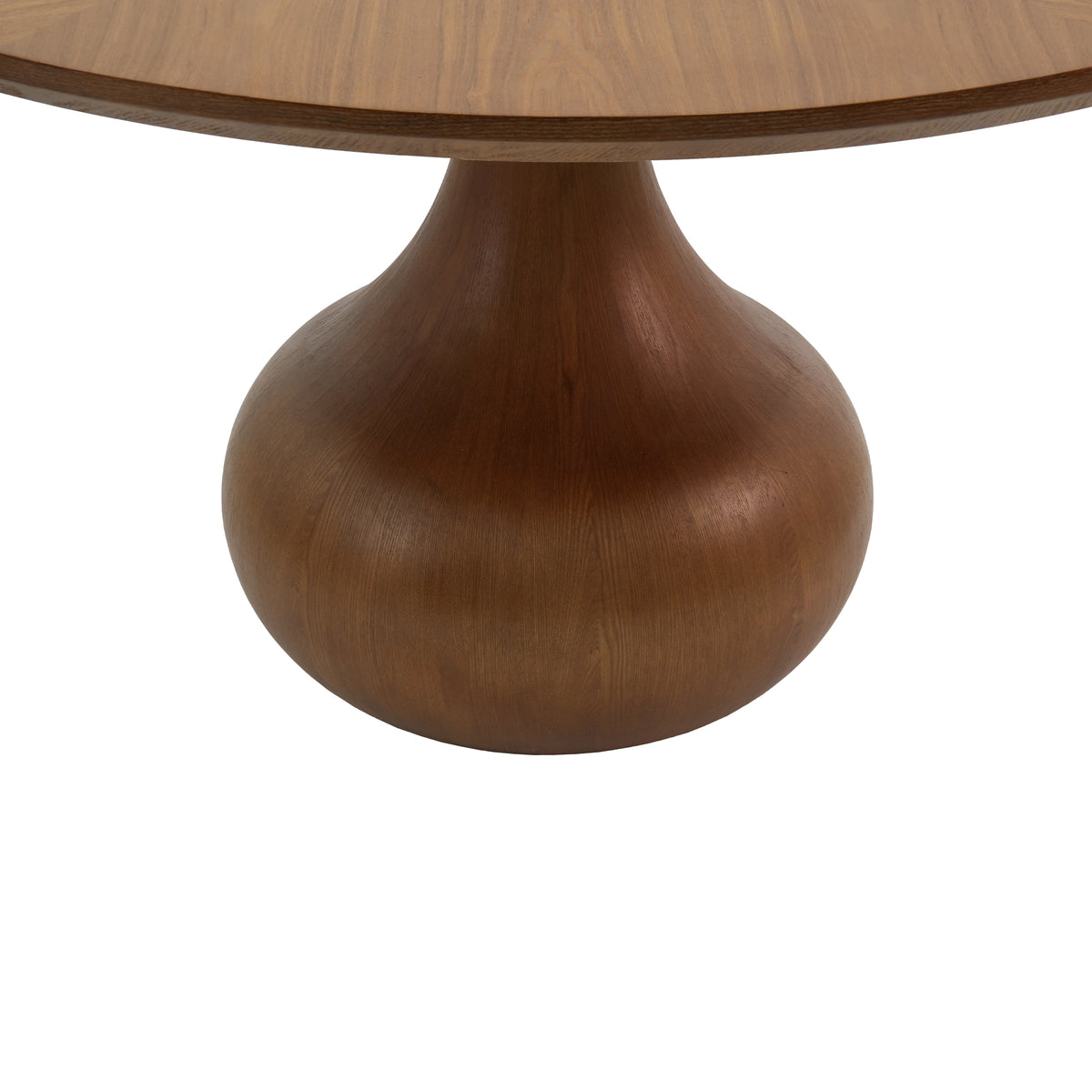 Round Wood Dining Table, Tulip Pedestal Dining Table with Starburst Veneer Tabletop
