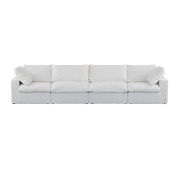 Sky Cloud Sectional Sofa | Replaceable Cover 160-Inch Linen Sleepers 4-Seaters