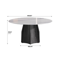 2 Sizes, 3 Tabletop Colors & 2 Leg Colors Round Dining Table – Optional Rotating Lazy Susan