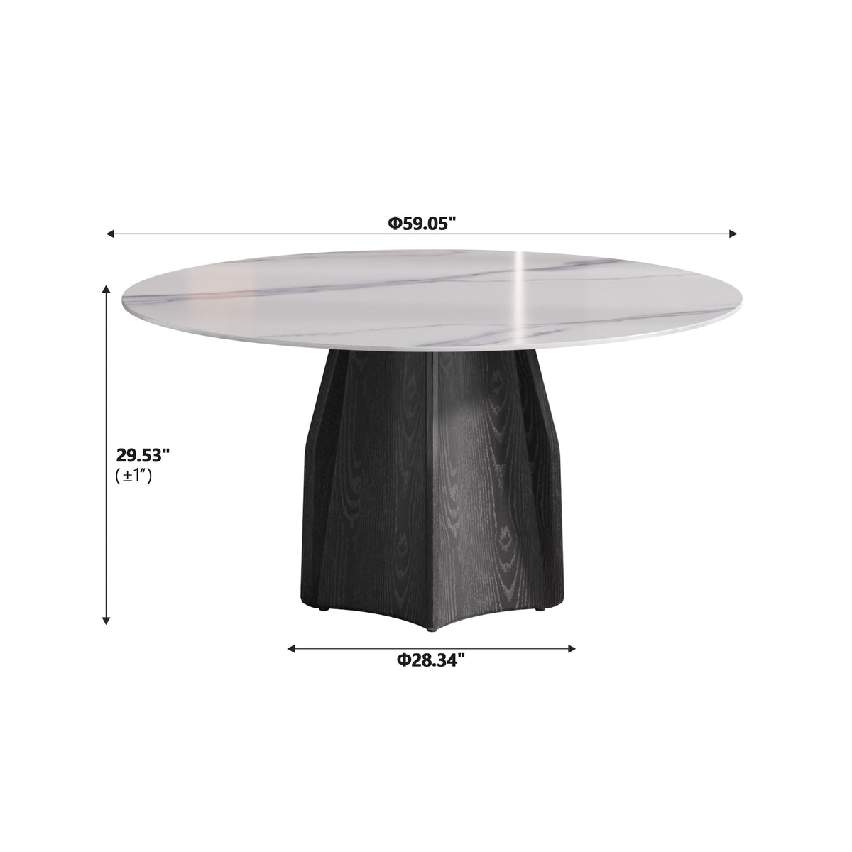 2 Sizes, 3 Tabletop Colors & 2 Leg Colors Round Dining Table – Optional Rotating Lazy Susan