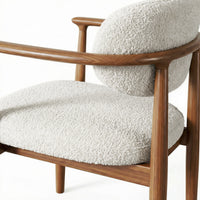 【LAS VEGAS MARKET EXHIBIT】 Walnut Wood Dining Armchair – Upholstered in Leather or Lambswool